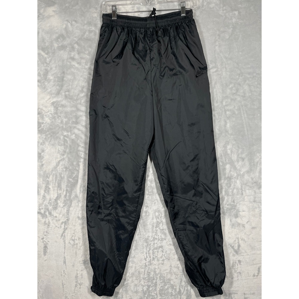 Vintage Nike Windbreaker Pants Mens Large Black Nylon Joggers Track Lined